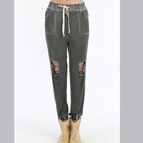 POL Sz M Jean Ripped Pocket Joggers - Picture 1 of 8